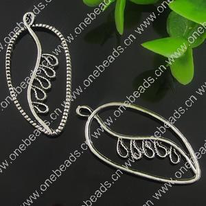 Pendant. Fashion Zinc Alloy Jewelry Findings. leaf 38.5x19mm. Sold by Bag
