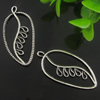Pendant. Fashion Zinc Alloy Jewelry Findings. leaf 38.5x19mm. Sold by Bag
