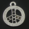Pendant. Fashion Zinc Alloy Jewelry Findings. peace 20x16.5mm. Sold by Bag
