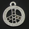 Pendant. Fashion Zinc Alloy Jewelry Findings. peace 20x16.5mm. Sold by Bag