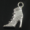 Pendant. Fashion Zinc Alloy Jewelry Findings. shoes 23x17mm. Sold by Bag
