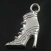 Pendant. Fashion Zinc Alloy Jewelry Findings. shoes 23x17mm. Sold by Bag