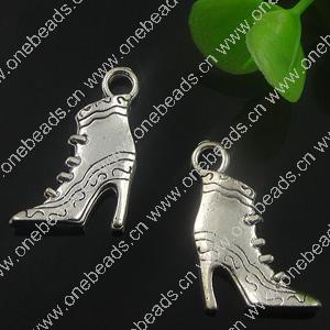 Pendant. Fashion Zinc Alloy Jewelry Findings. shoes 23x17mm. Sold by Bag