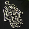 Pendant. Fashion Zinc Alloy Jewelry Findings. hands 26x17mm. Sold by Bag
