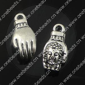 Pendant. Fashion Zinc Alloy Jewelry Findings. hands 19x9mm. Sold by Bag