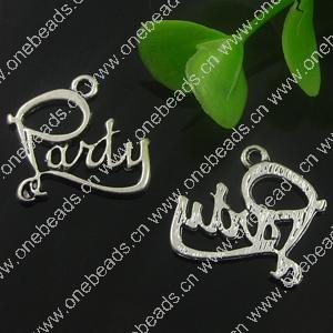 Pendant. Fashion Zinc Alloy Jewelry Findings. letter 20x22mm. Sold by Bag