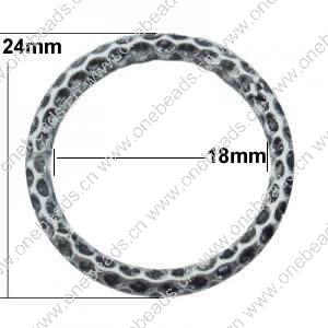 Donut Zinc Alloy Jewelry Findings, outer dia:24mm inner dia:18mm, Sold by Bag