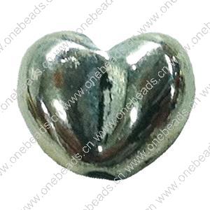 Beads. Fashion Zinc Alloy jewelry findings. Heart 9x7mm, Sold by Bag