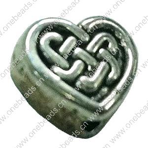 Beads. Fashion Zinc Alloy jewelry findings. Heart 8x9mm, Sold by Bag