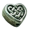 Beads. Fashion Zinc Alloy jewelry findings. Heart 8x9mm, Sold by Bag