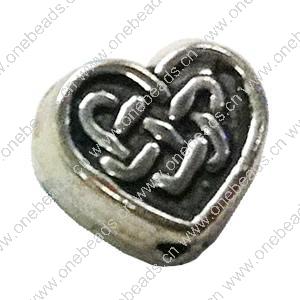 Beads. Fashion Zinc Alloy jewelry findings. Heart 6.5x7mm, Sold by Bag