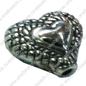 Beads. Fashion Zinc Alloy jewelry findings. Heart 9x10mm, Sold by Bag