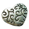 Beads. Fashion Zinc Alloy jewelry findings. Heart 14x17mm, Sold by Bag
