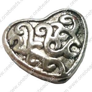 Beads. Fashion Zinc Alloy jewelry findings. Heart 16x17mm, Sold by Bag