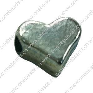 Beads. Fashion Zinc Alloy jewelry findings. Heart 6x7mm, Sold by Bag