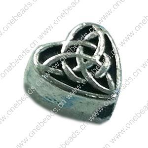 Beads. Fashion Zinc Alloy jewelry findings. Heart 6x6mm, Sold by Bag