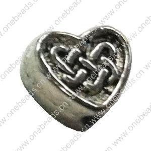 Beads. Fashion Zinc Alloy jewelry findings. Heart 6x6mm, Sold by Bag