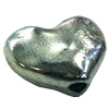 Beads. Fashion Zinc Alloy jewelry findings. Heart 10x13mm, Sold by Bag

