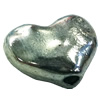 Beads. Fashion Zinc Alloy jewelry findings. Heart 10x13mm, Sold by Bag