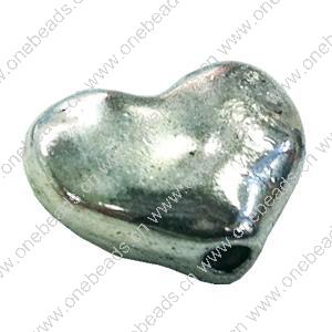 Beads. Fashion Zinc Alloy jewelry findings. Heart 10x13mm, Sold by Bag