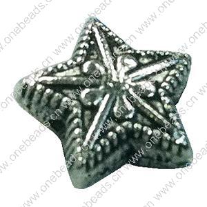 Beads. Fashion Zinc Alloy jewelry findings. star 9x9mm, Sold by Bag