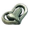 Beads. Fashion Zinc Alloy jewelry findings. Heart 9x13mm, Sold by Bag
