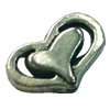 Beads. Fashion Zinc Alloy jewelry findings. Heart 9x13mm, Sold by Bag