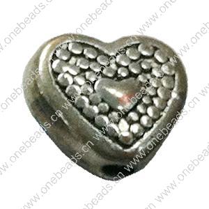 Beads. Fashion Zinc Alloy jewelry findings. Heart 8x8mm, Sold by Bag