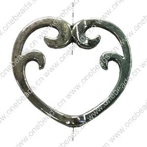 Beads. Fashion Zinc Alloy jewelry findings. Heart 20x22mm, Sold by Bag