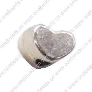 Beads. Fashion Zinc Alloy jewelry findings. Heart 5x6mm, Sold by Bag