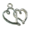 Pendant. Fashion Zinc Alloy jewelry findings. Heart 18x17mm. Sold by Bag
