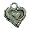 Pendant. Fashion Zinc Alloy jewelry findings. Heart 14x11mm. Sold by Bag
