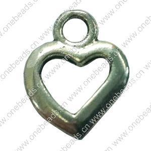 Pendant. Fashion Zinc Alloy jewelry findings. Heart 14x12mm. Sold by Bag