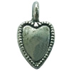 Pendant. Fashion Zinc Alloy jewelry findings. Heart 13x7mm. Sold by Bag
