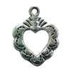 Pendant. Fashion Zinc Alloy jewelry findings. Heart 21x16mm. Sold by Bag
