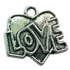 Pendant. Fashion Zinc Alloy jewelry findings. Heart 17x18mm. Sold by Bag
