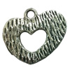 Pendant. Fashion Zinc Alloy jewelry findings. Heart 21x22mm. Sold by Bag
