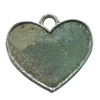Pendant. Fashion Zinc Alloy jewelry findings. Heart 22x23mm. Sold by Bag
