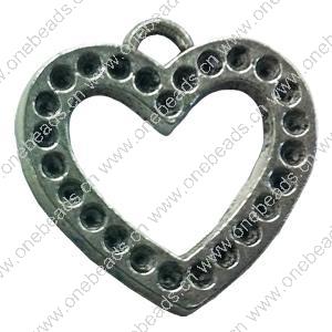Pendant. Fashion Zinc Alloy jewelry findings. Heart 22x22mm. Sold by Bag