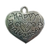Pendant. Fashion Zinc Alloy jewelry findings. Heart 20x21mm. Sold by Bag
