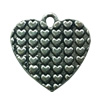 Pendant. Fashion Zinc Alloy jewelry findings. Heart 21x21mm. Sold by Bag
