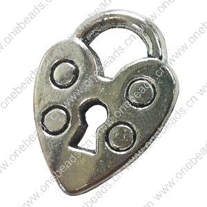 Pendant. Fashion Zinc Alloy jewelry findings. Heart 20x15mm. Sold by Bag