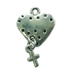 Pendant. Fashion Zinc Alloy jewelry findings. Heart 18x16mm. Sold by Bag
