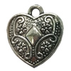Pendant. Fashion Zinc Alloy jewelry findings. Heart 17x15mm. Sold by Bag
