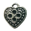 Pendant. Fashion Zinc Alloy jewelry findings. Heart 18x16mm. Sold by Bag
