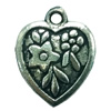 Pendant. Fashion Zinc Alloy jewelry findings. Heart 16x14mm. Sold by Bag
