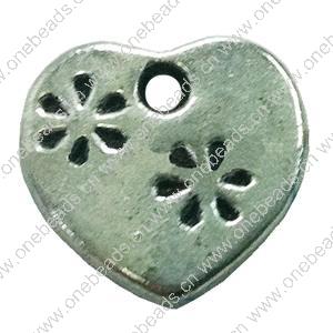 Pendant. Fashion Zinc Alloy jewelry findings. Heart 12x12mm. Sold by Bag