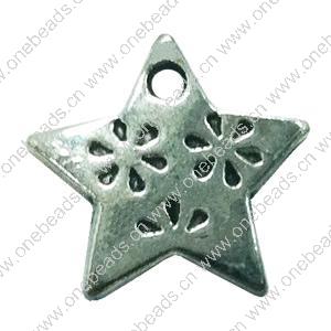 Pendant. Fashion Zinc Alloy jewelry findings. star 14x14mm. Sold by Bag