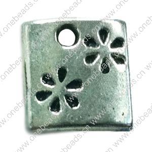 Pendant. Fashion Zinc Alloy jewelry findings. square 10x10mm. Sold by Bag