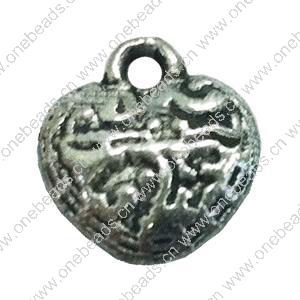 Pendant. Fashion Zinc Alloy jewelry findings. Heart 12x10mm. Sold by Bag